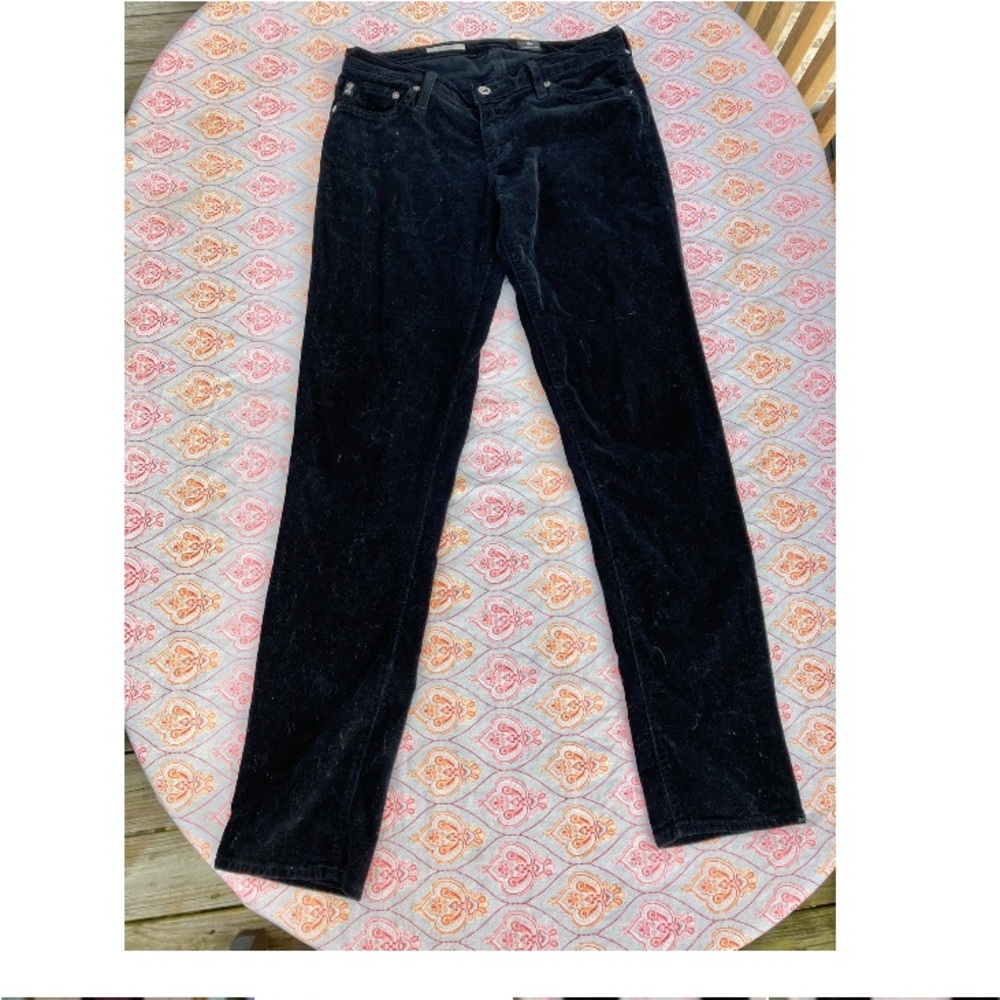 Black Adriano Goldschmied Cotton Cord Straight Leg Pants - Picture 3 of 10